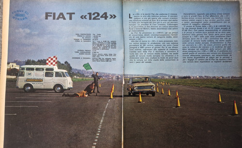 Fiat 124 prova - prova, strada